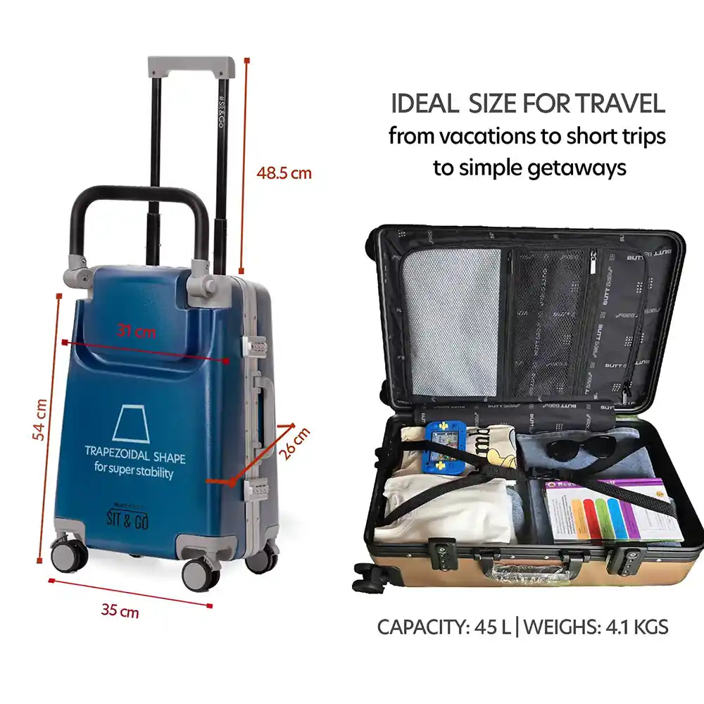 Kids Ride On Suitcase Midnight Blue