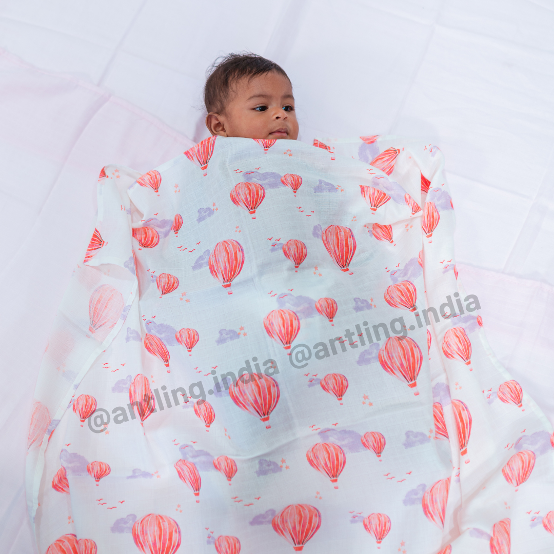 Premium Muslin Swaddle- Balloon Festival