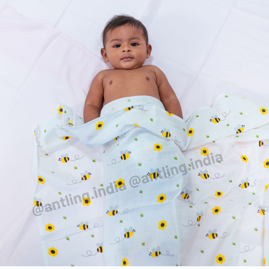 Muslin Swaddle - Bee Garden