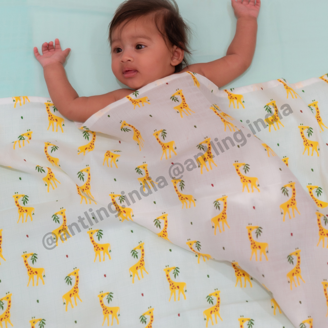 Muslin Swaddle - Yellow Giffy