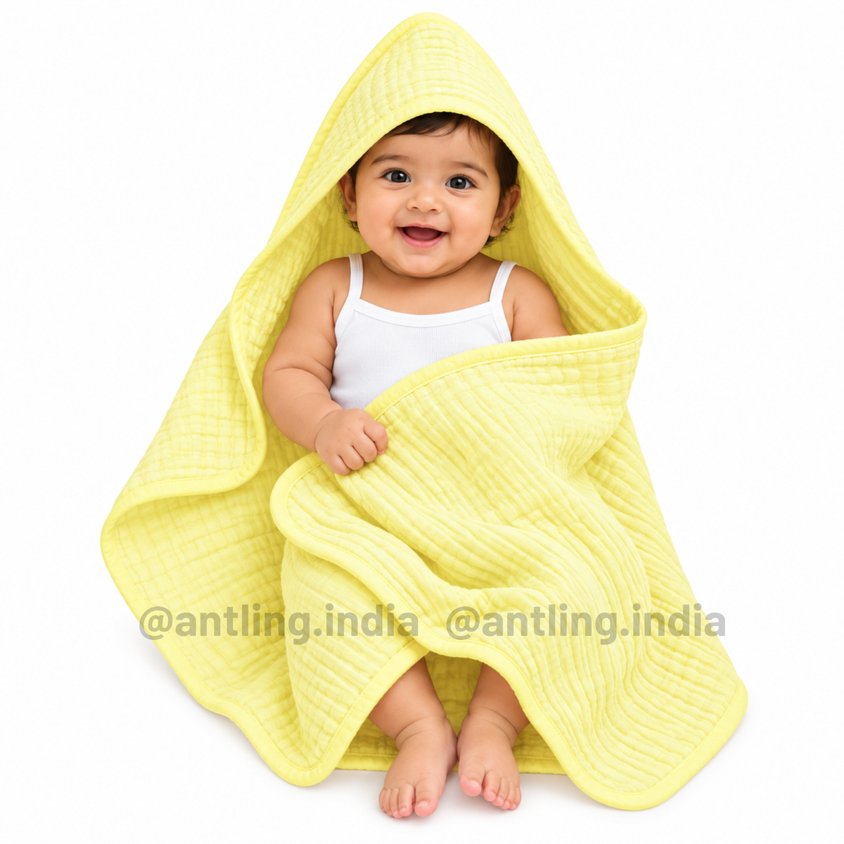 Premium Crinkled Muslin Hodded Towel