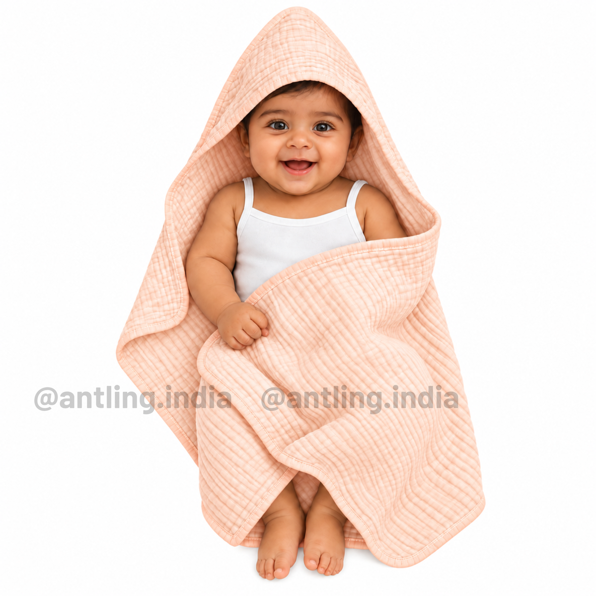 Premium Crinkled Muslin Hodded Towel