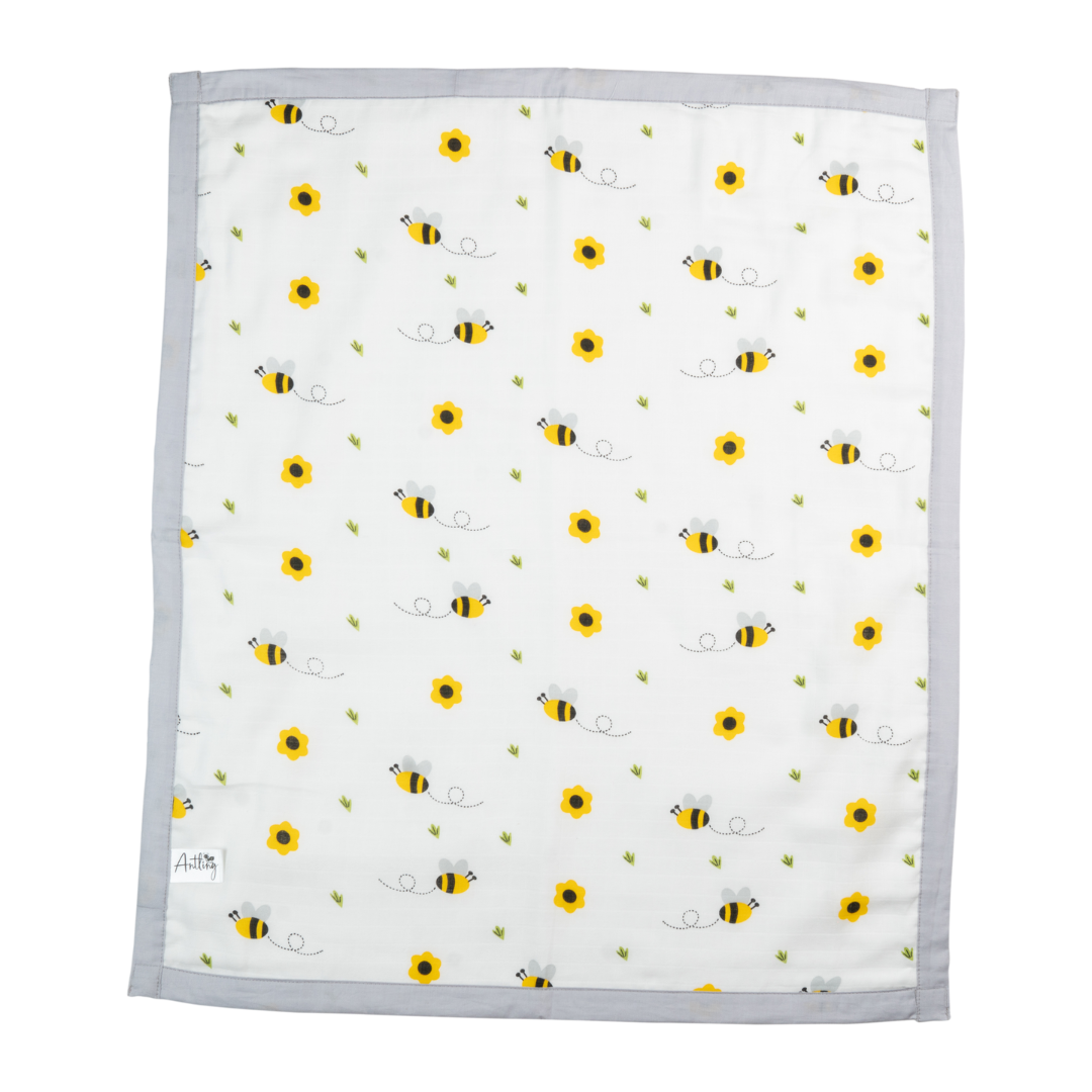 Muslin Toddler Blanket (4 layers) - Bee Garden