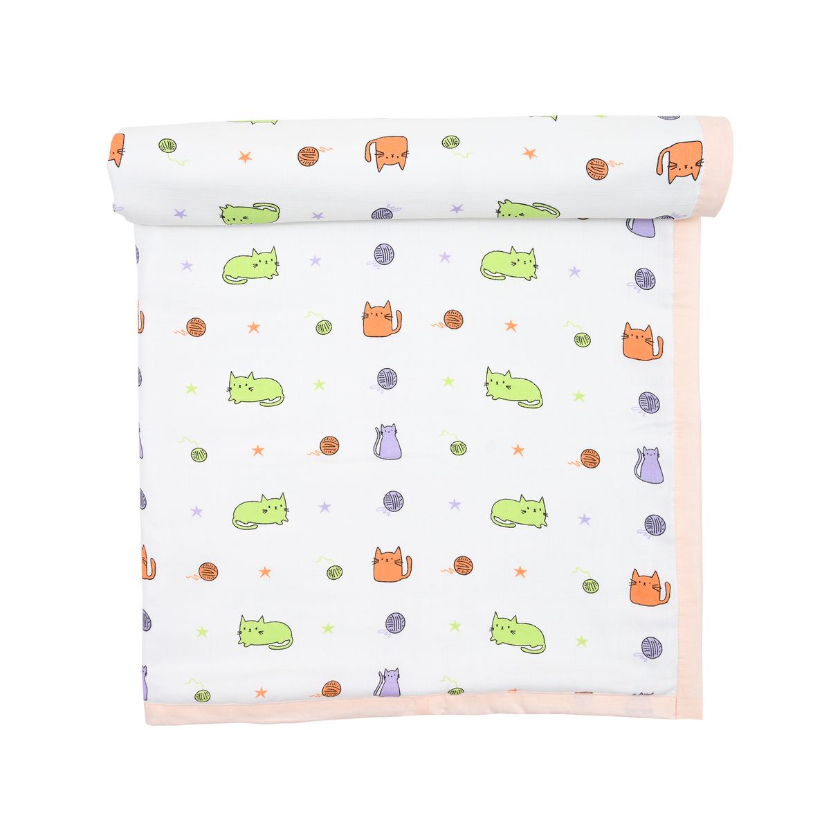 Muslin Toddler Blanket (4 layers) - Cute Kitty