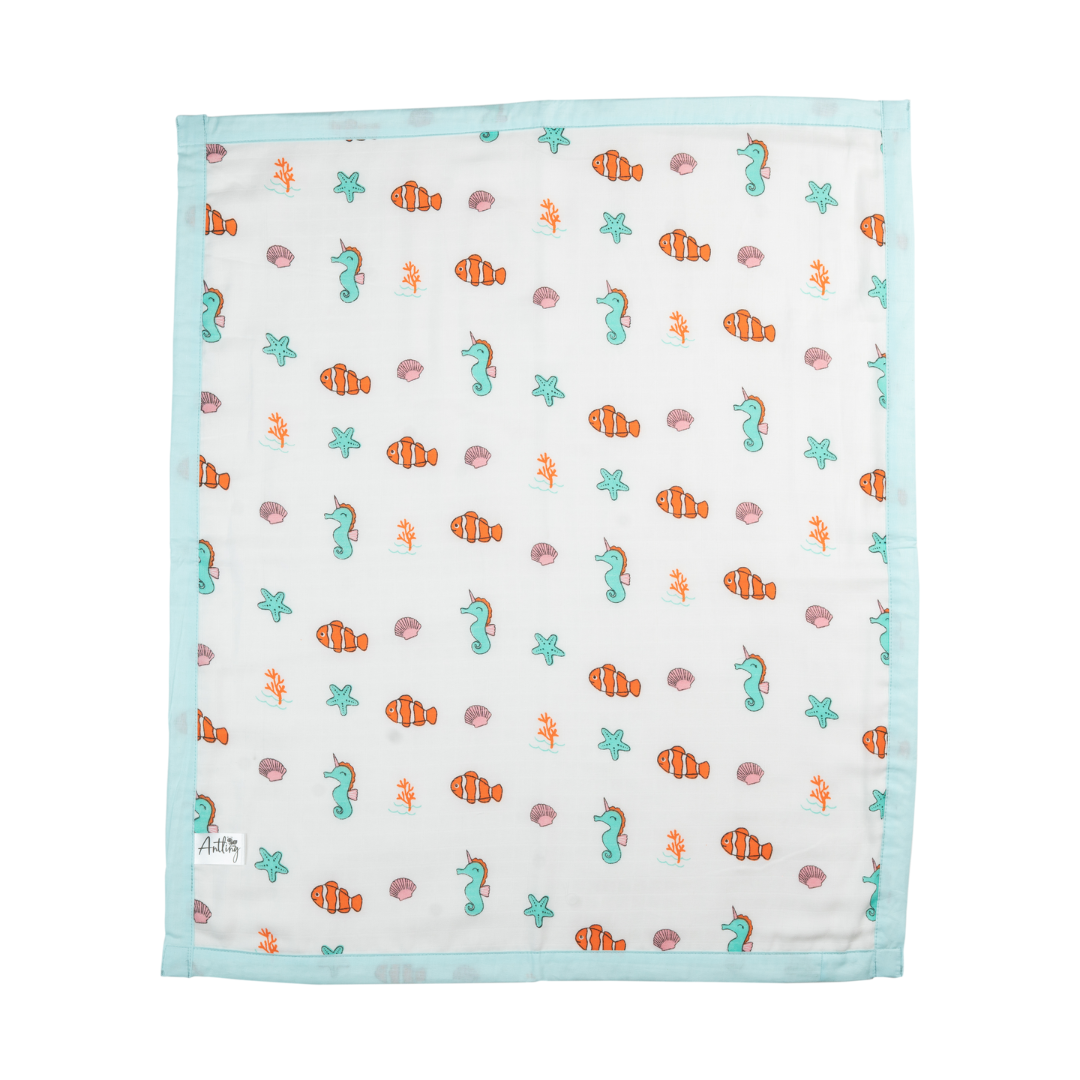 Muslin Toddler Blanket (4 layers) - Sea World